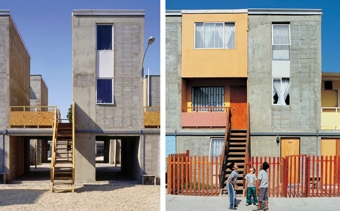 fachadas hormigon pintura escaleras Arquitectura con fines sociales