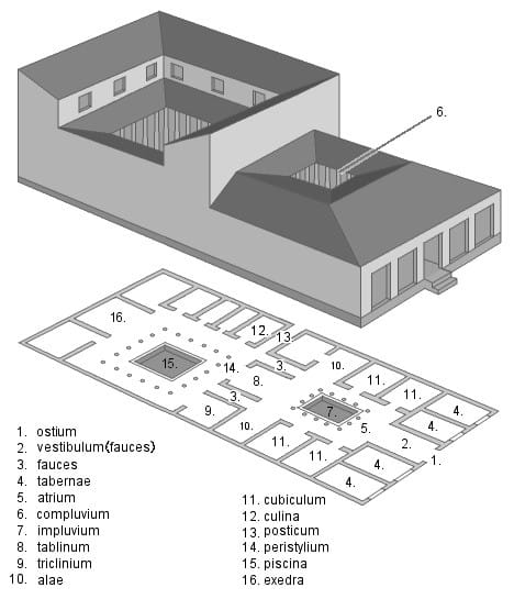 esquema grafico Domus romanas distribucion