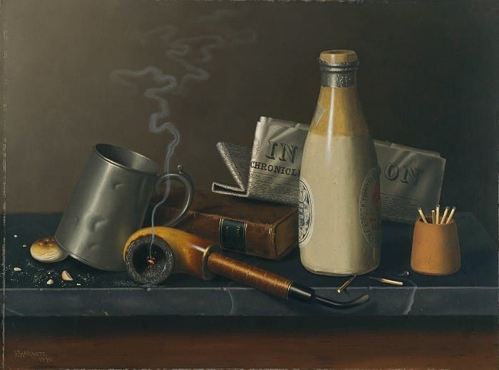 William Michael Harnett, Objetos para un rato de ocio.1879. Museo Nacional Thyssen- Bornemisza, Madrid