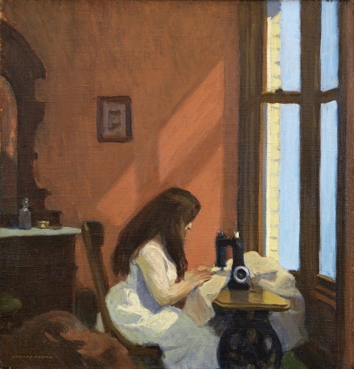 Edward Hopper, Muchacha cosiendo a máquina, hacia 1921. Museo Nacional Thyssen-Bornemisza, Madrid