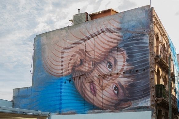 Vista de un mural terminado en Barcelona