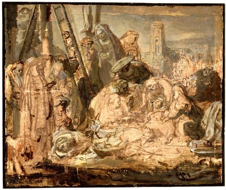 Rembrandt-La-Lamentacion-al-pie-de-la-cruz.-Dominio-Publico