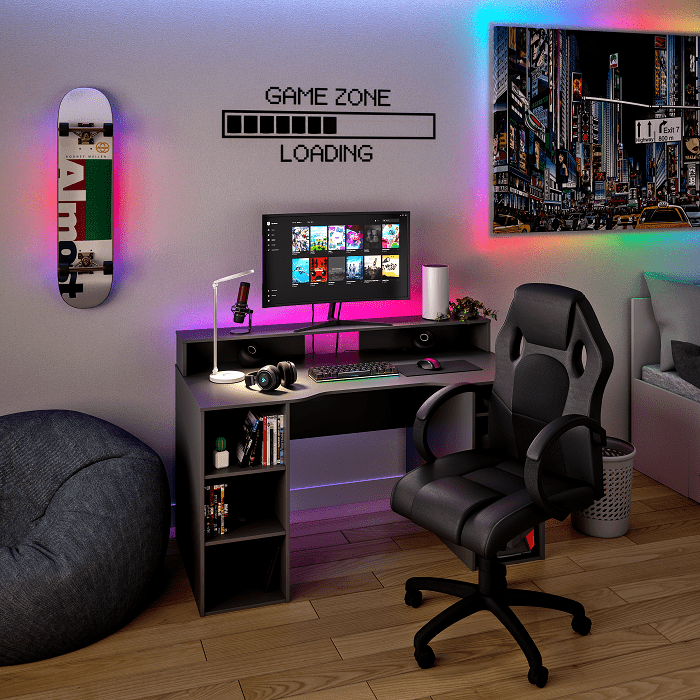 Habitación de un gamer con leroy merlin