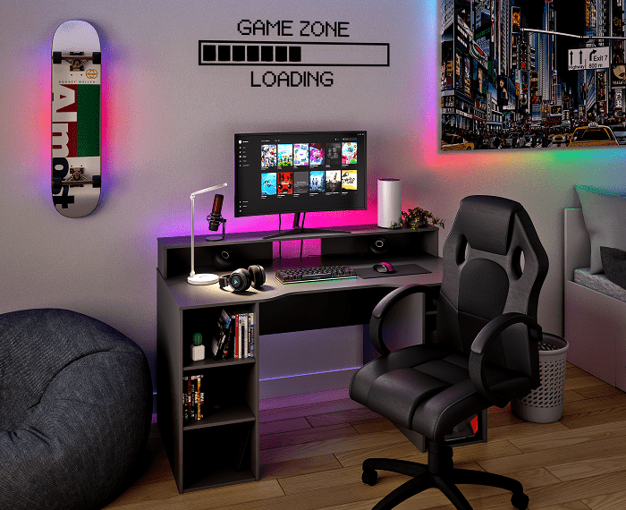 Habitación de un gamer con leroy merlin