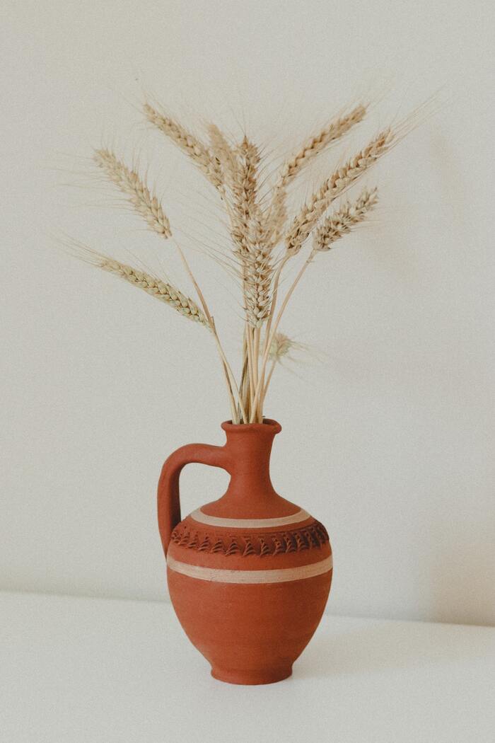 jarron decorativo espigas