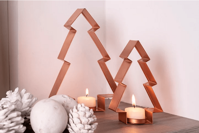 set portavelas navideñas estilo romántico