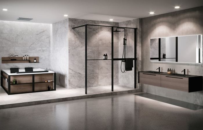 cuarto de baño de diseño con mampara