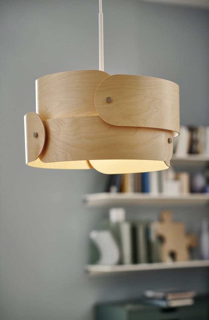 lámpara de madera de techo Ikea