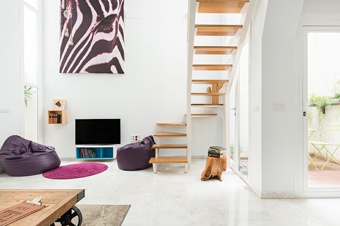 loft creativo color violeta