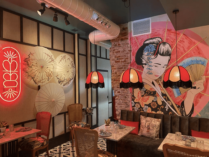 Interior del restaurante Madame Butterfly en Madrid