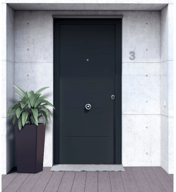 Puerta de entrada Leroy Merlin en gris