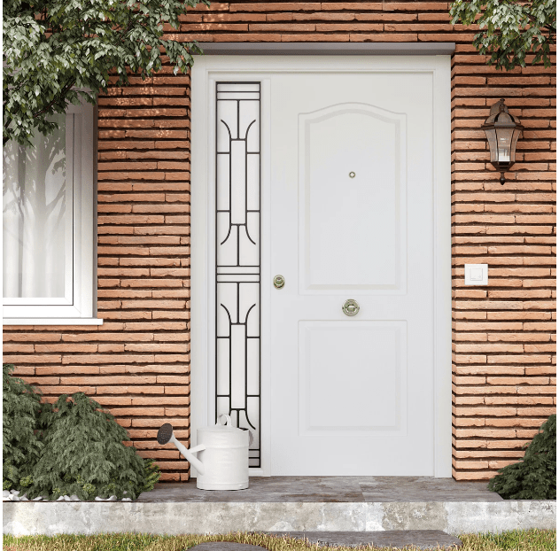 Puerta de entrada color blanco metálica Leroy Merlin