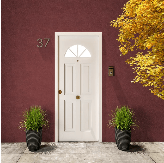 Puerta blanca de entrada con cristal de Leroy Merlin