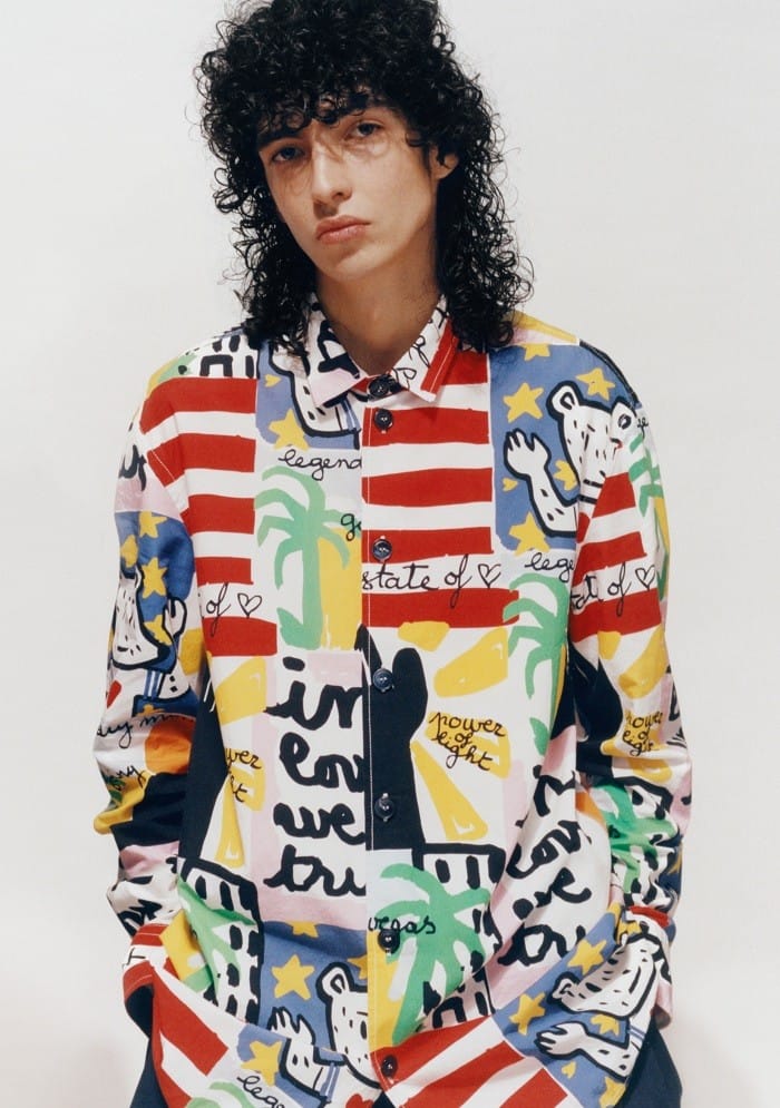 camisa colorida Benetton