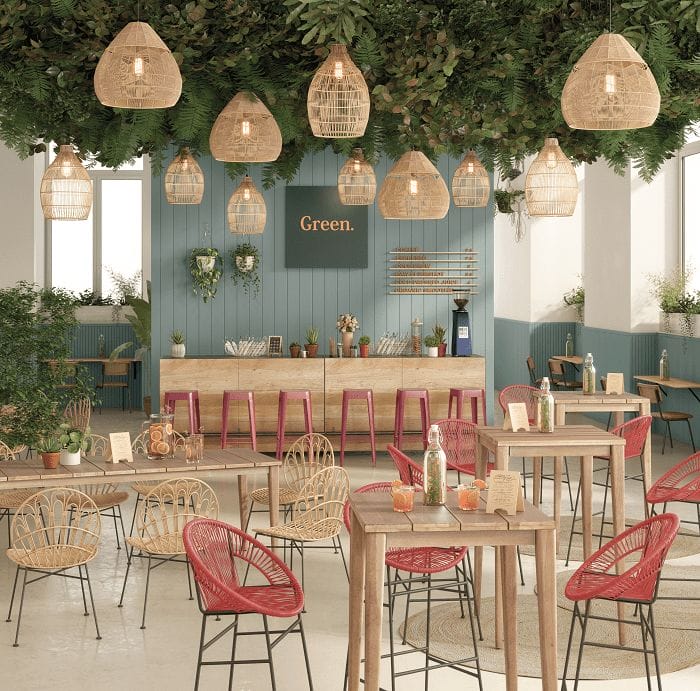 restaurante con decoración de maisons du monde