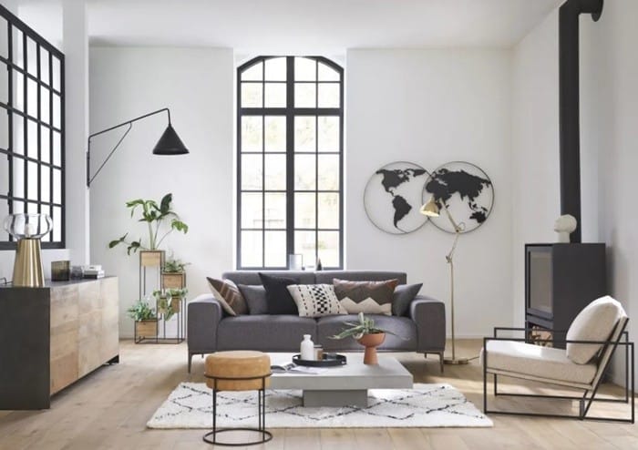 mapamundi fris beige cuarto de estar
