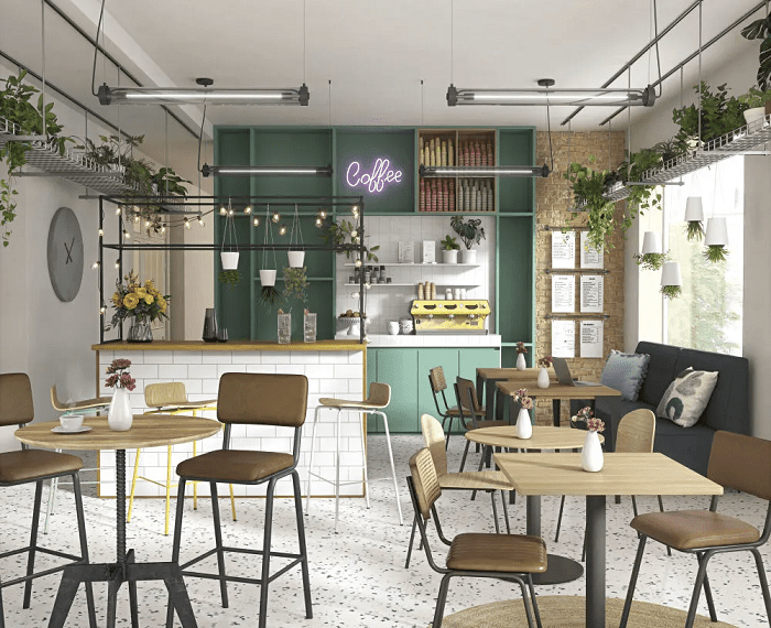cafetería con decoración de maisons du monde