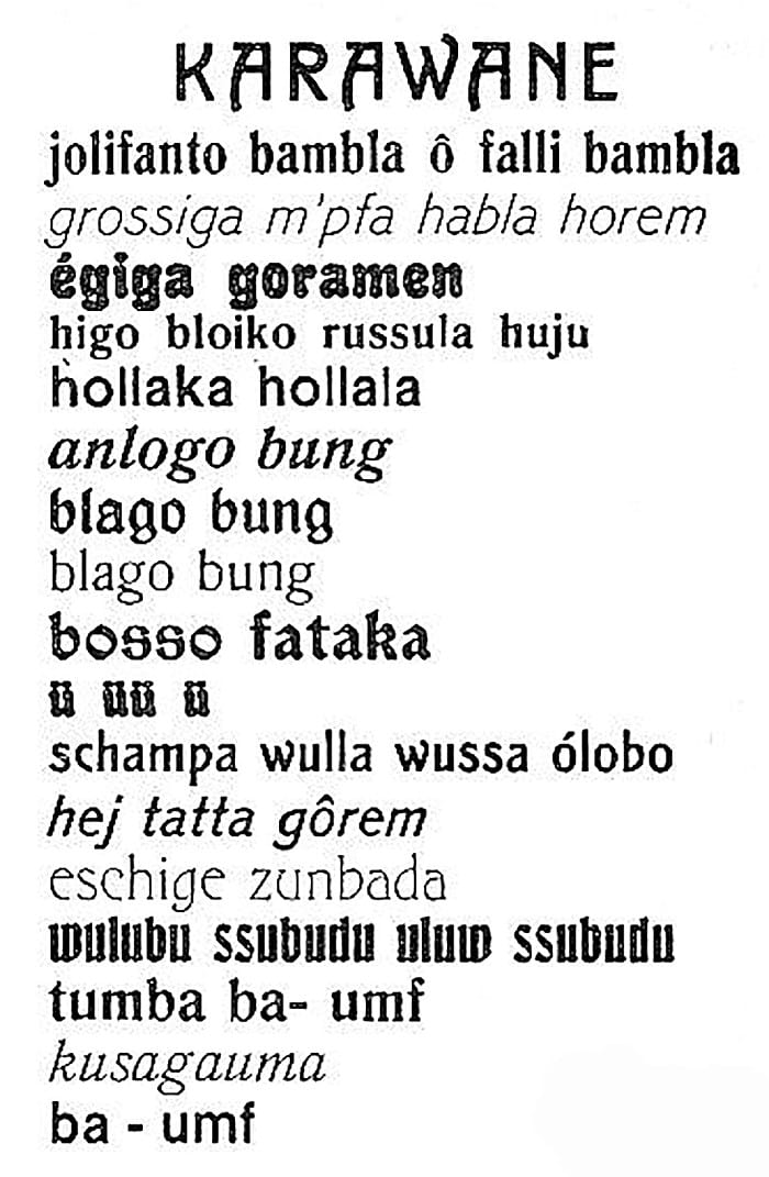 primer poema fonético del dadaísmo