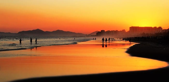 atardecer en el mar