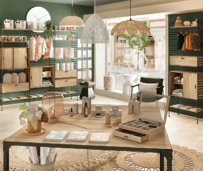 tienda con mobiliario maisons du monde