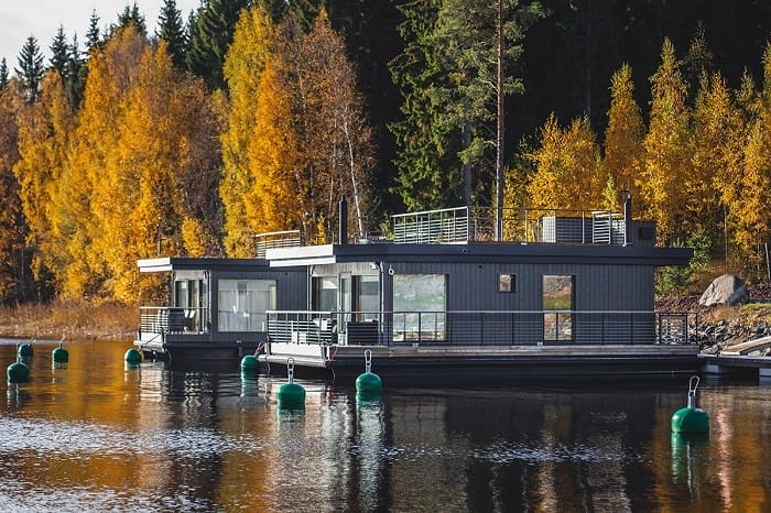 casa flotante en Finlandia para vacaciones de relax y bienestar