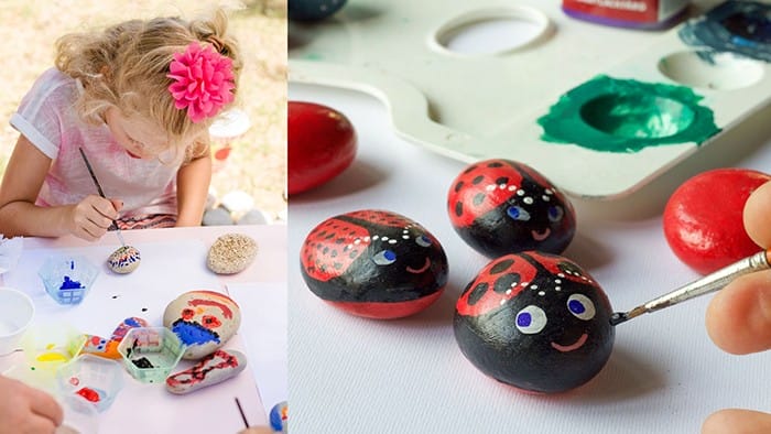 piedras pintadas por niños