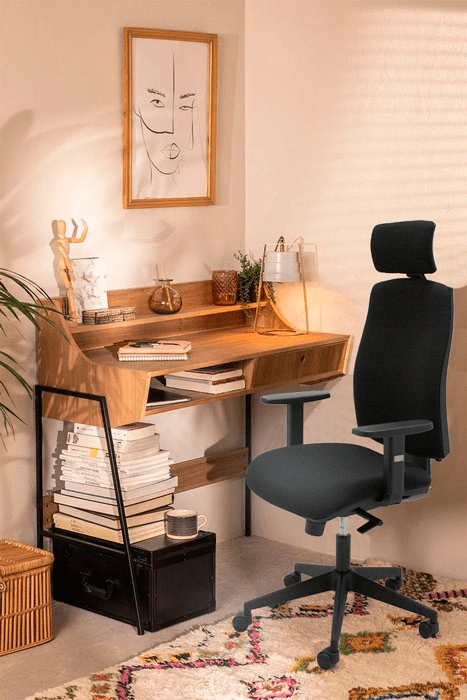 silla con ruedas negra