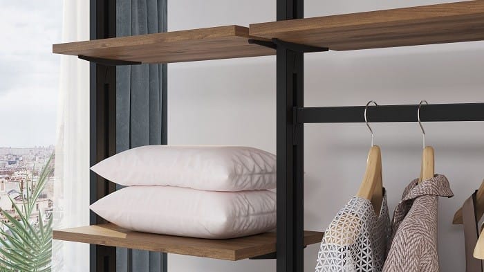 detalle de las barras de una estantería diseño Zero