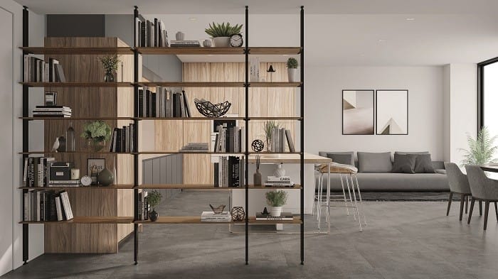 salón con estantería modular Zero