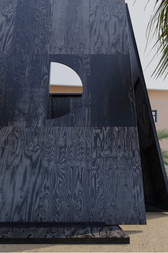 estructura tipo refugio en su exterior