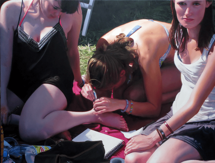 pintura de un grupo de jóvenes de Frank Bauer