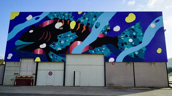 arte urbano en nave de Mallorca