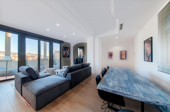 salón de un coliving zona ecomún