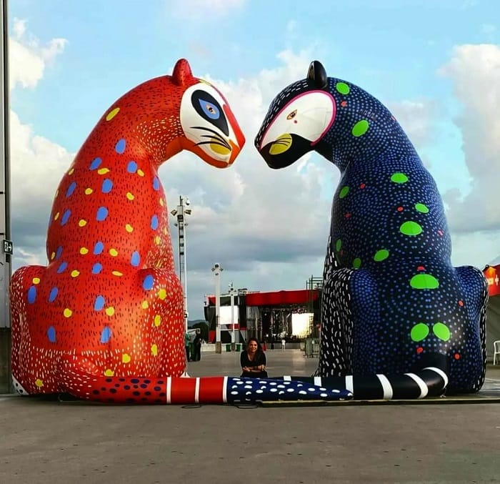 Dos panteras enormes para exposición Fefe Talavera