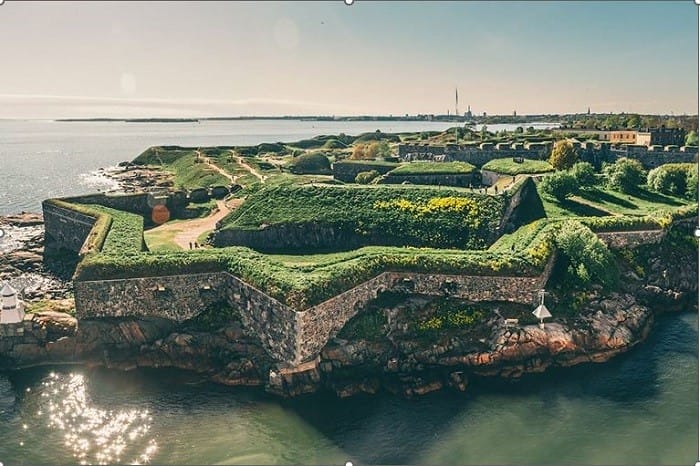 Zona de Helsinki con vegetación y forma de estrella