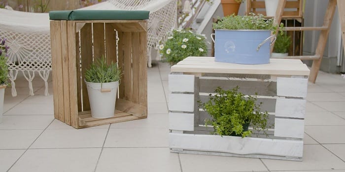 taburete hecho de palés DIY