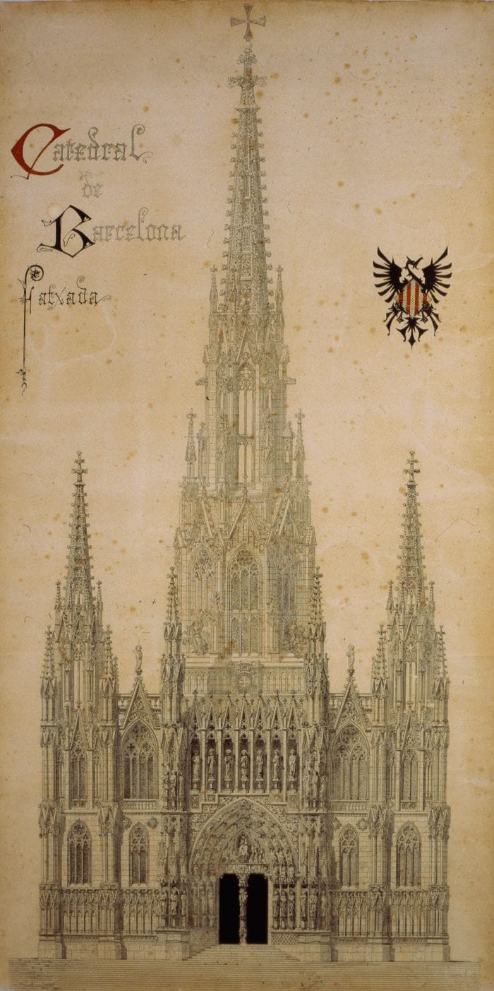 proyecto de la catedral de Barcelona en 1882