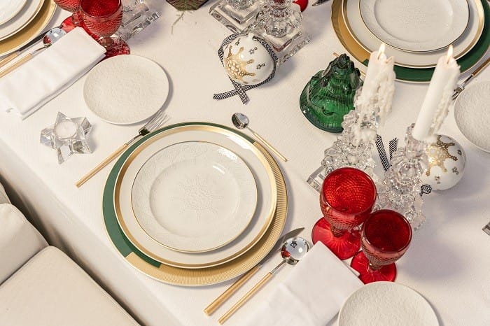 decoración de mesa para Navidad