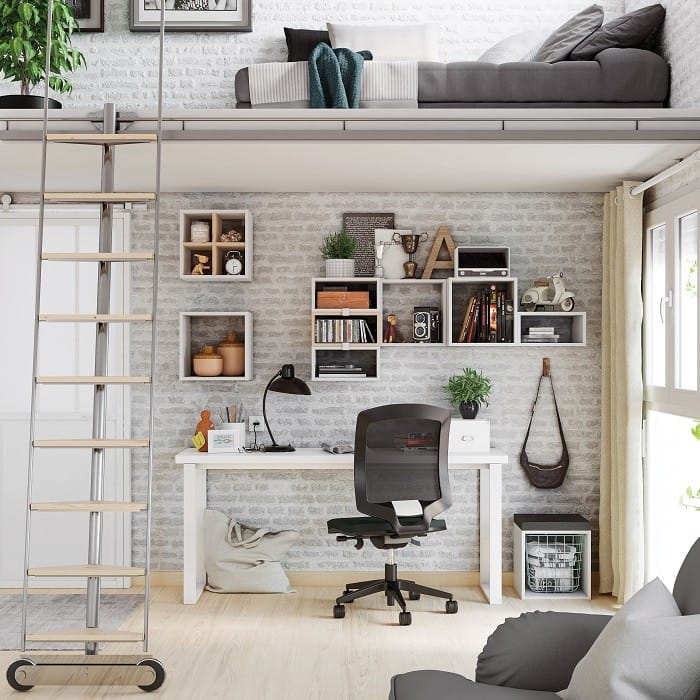 escritorio con cajones para almacenar