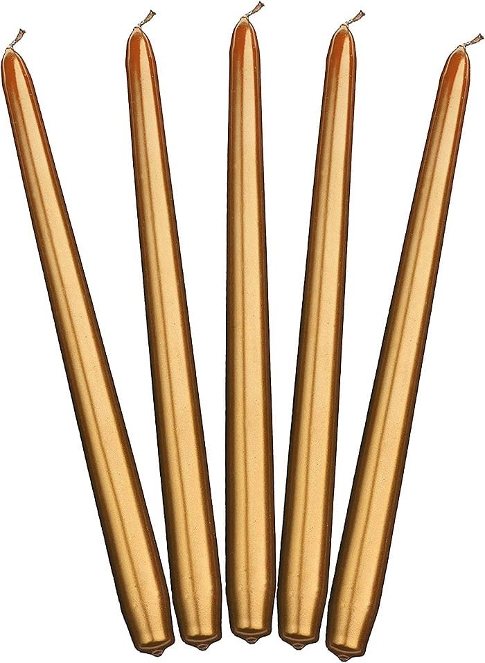 Velas-de-candelabro-doradas Amazon