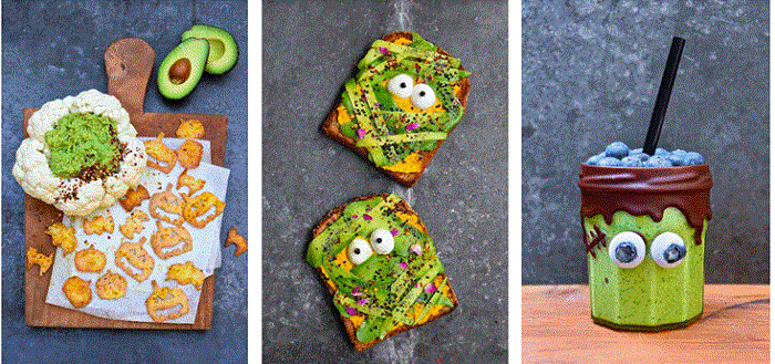tres recetas para Halloween con aguacate