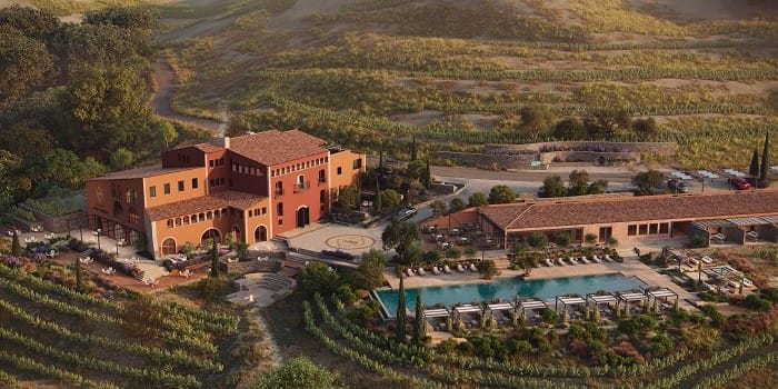 vista aérea de hotel