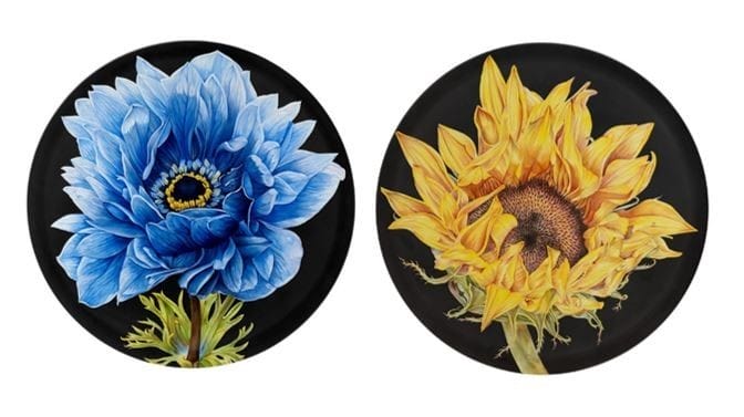 platos decoración flores