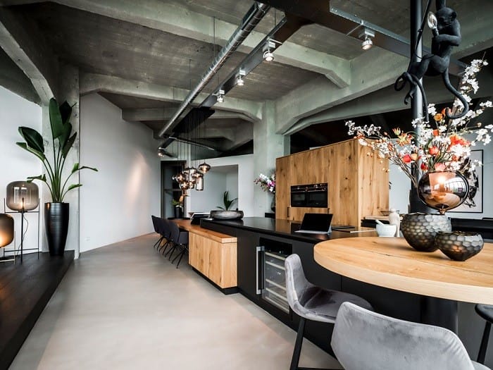 cocina de loft industrial