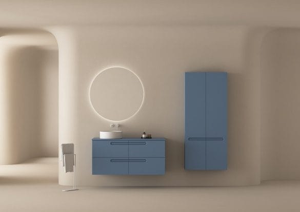 mobiliario de baño color azul