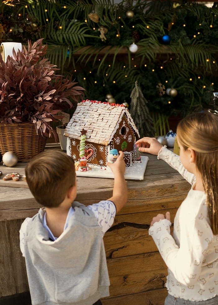 casa comestible hecha por niños