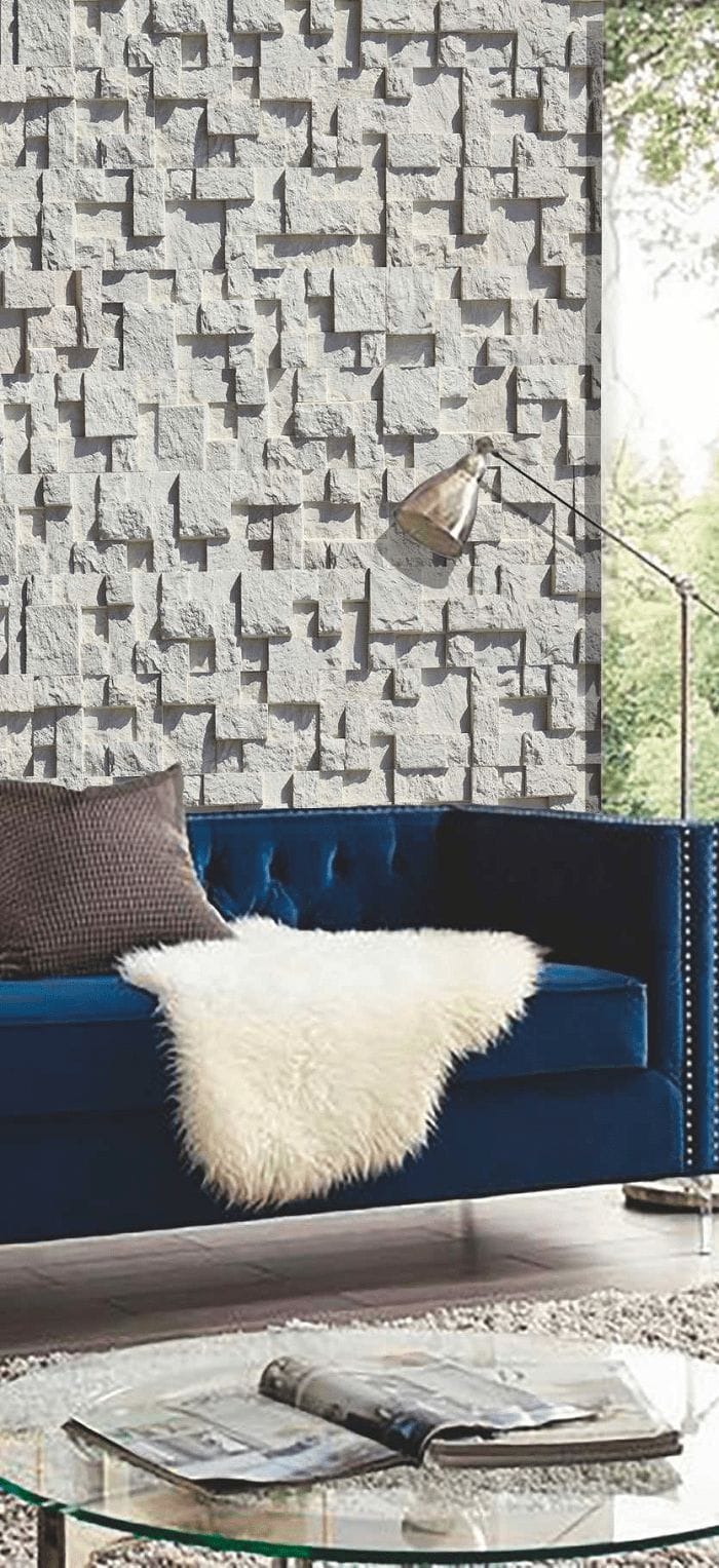 Pared de salón de piedra artificial en Lajas