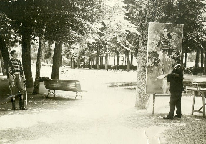 Sorolla pintando al rey Alfonso XIII en la Granja