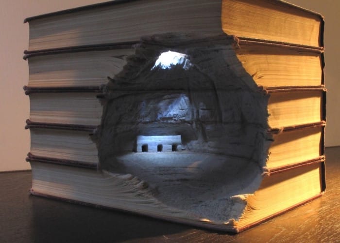 Guy Laramée y sus esculturas con libros