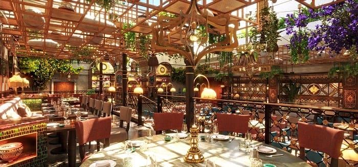Interior restaurante COYA en Marbella